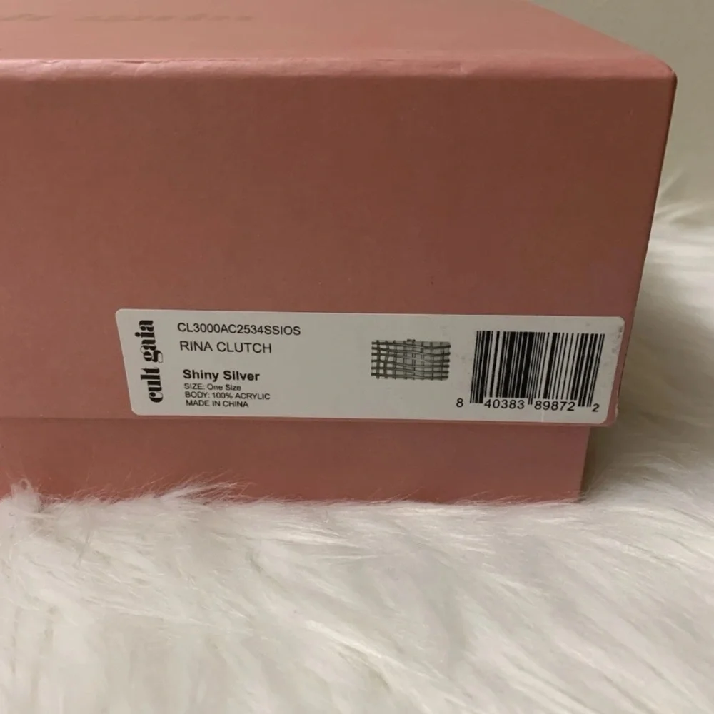 Cult Gaia Rina Caged Clear Acrylic Clutch Bag In Shiny Silver NEW IN BOX $388 - Picture 11 of 15